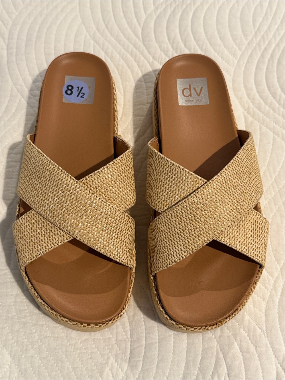 Dolce Vita “Raffia” Platform Crossover Sandals - Sz 8.5 - New!